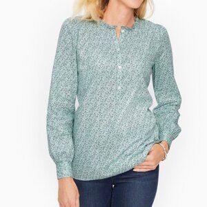 Talbots Pintuck Floral Popover | Medium Petite